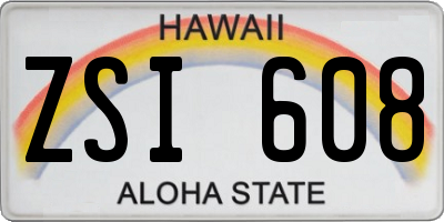 HI license plate ZSI608