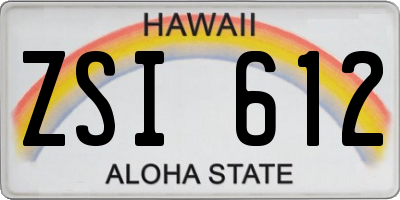 HI license plate ZSI612