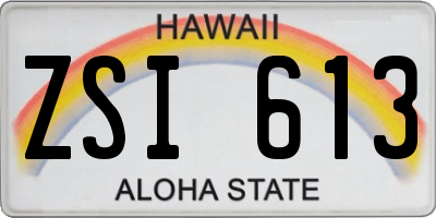 HI license plate ZSI613