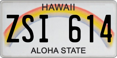 HI license plate ZSI614