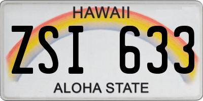 HI license plate ZSI633