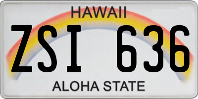 HI license plate ZSI636