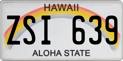 HI license plate ZSI639