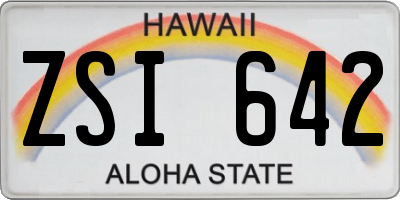 HI license plate ZSI642