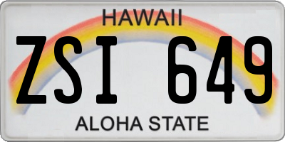 HI license plate ZSI649