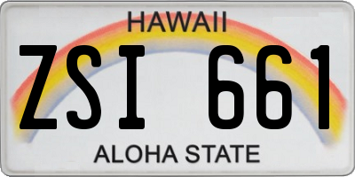 HI license plate ZSI661