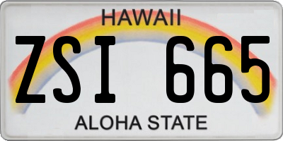 HI license plate ZSI665