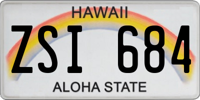 HI license plate ZSI684