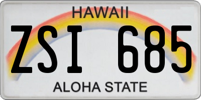 HI license plate ZSI685