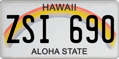 HI license plate ZSI690