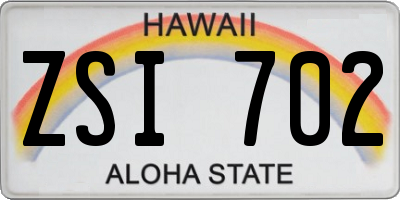 HI license plate ZSI702