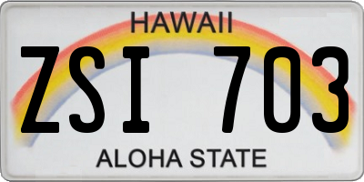HI license plate ZSI703