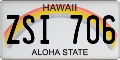 HI license plate ZSI706