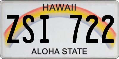 HI license plate ZSI722