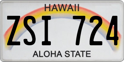 HI license plate ZSI724