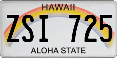 HI license plate ZSI725