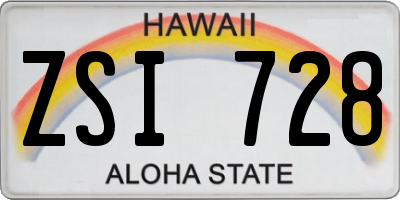 HI license plate ZSI728