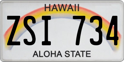 HI license plate ZSI734