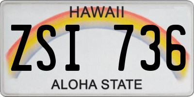 HI license plate ZSI736