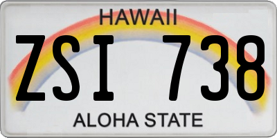 HI license plate ZSI738