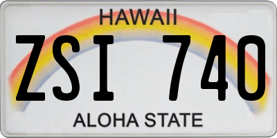 HI license plate ZSI740