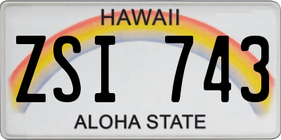 HI license plate ZSI743