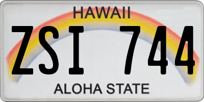 HI license plate ZSI744
