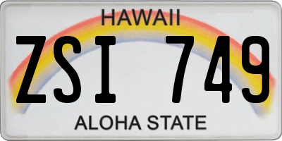 HI license plate ZSI749