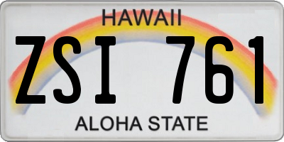 HI license plate ZSI761