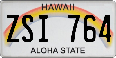 HI license plate ZSI764