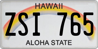 HI license plate ZSI765