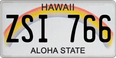 HI license plate ZSI766