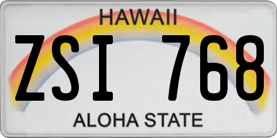 HI license plate ZSI768