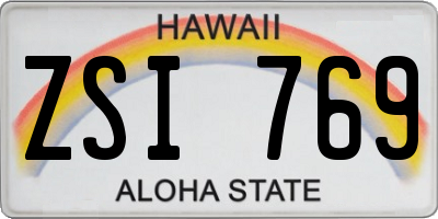 HI license plate ZSI769