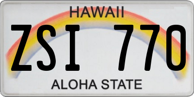 HI license plate ZSI770
