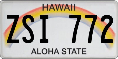 HI license plate ZSI772