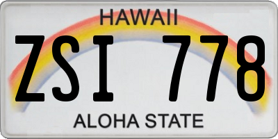 HI license plate ZSI778
