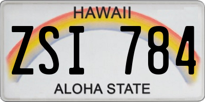 HI license plate ZSI784