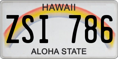 HI license plate ZSI786