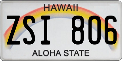 HI license plate ZSI806