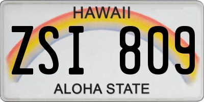 HI license plate ZSI809