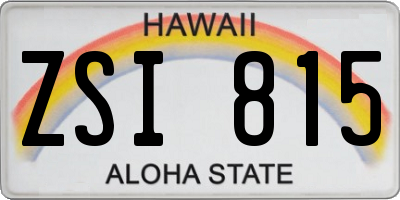 HI license plate ZSI815