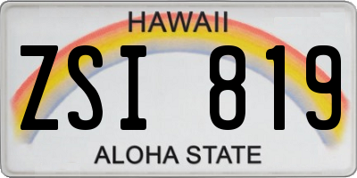 HI license plate ZSI819