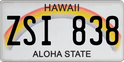 HI license plate ZSI838