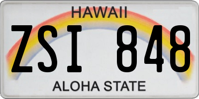 HI license plate ZSI848