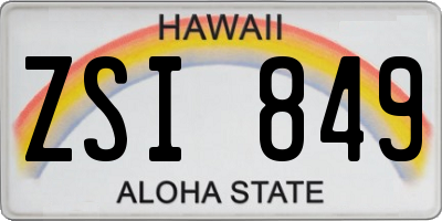 HI license plate ZSI849