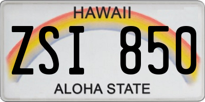 HI license plate ZSI850