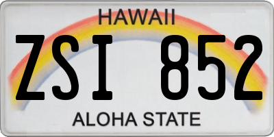 HI license plate ZSI852