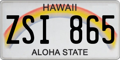 HI license plate ZSI865