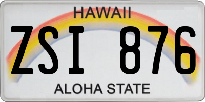 HI license plate ZSI876